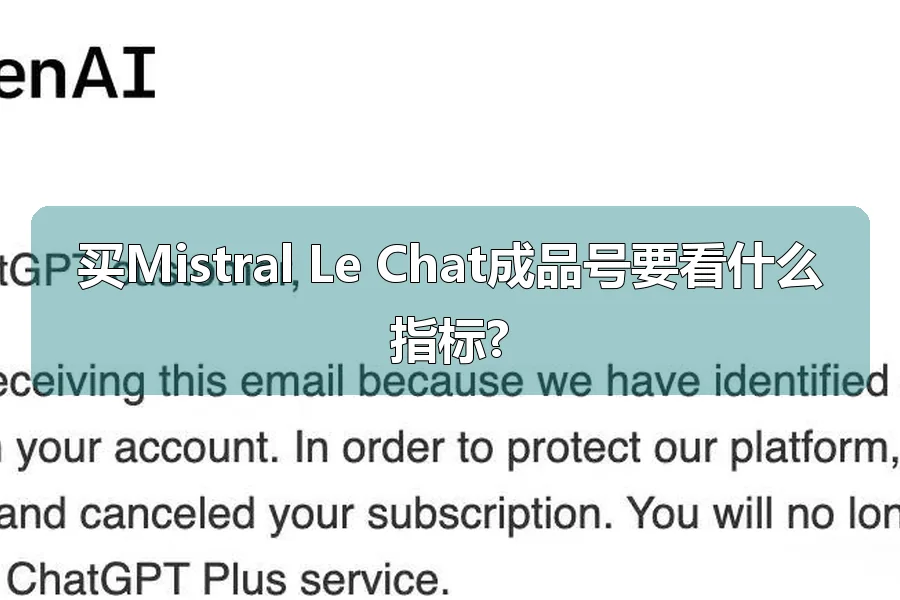 买Mistral Le Chat成品号要看什么指标?
